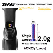 TiNE M6 Titanium Headset Top Cap Screws — 25 / 30 / 35 / 45mm — M6×25 Candy Oil Slick
