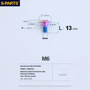 S-PARTS A3 M6 Umbrella Head Step Bolts — Candy — 36 Specifications — L13 D15 step screws D9 H4
