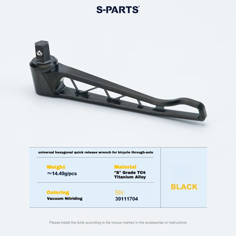 S-PARTS Titanium Thru Axle Kit for CANYON CFR (Front + Rear, Tool-Free — Titanium Thru-Axle Quick Release Lever / Black