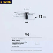 S-PARTS A3 M6 Umbrella Head Step Bolts — Black — 36 Specifications — L13 D15 step screws D9 H4