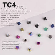 S-PARTS Titanium Self-Locking Flange Nuts — M4 / M5 / M6 / M8 / M10 / M12