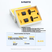 S-PARTS Titanium Expanding Bar End Plug Set — Titanium Bar End Plug Set – Black