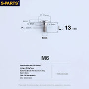 S-PARTS A3 M6 Umbrella Head Step Bolts — Titanium — 36 Specifications — L13 D15 step screws D9 H4