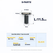 S-PARTS M6 Titanium Road Shifter Clamp Bolt & Nut — Shimano / SRAM — Bolt (M6x11.5mm) / Black
