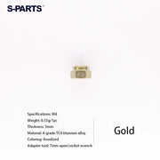 S-PARTS Titanium Self-Locking Flange Nuts — M4 / M5 / M6 / M8 / M10 / M12 — Gold