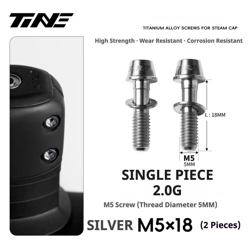 TiNE Titanium Stem Bolts M5×18 (Pair of 2) — CNC Bolts for Stems & Integrated Handlebars