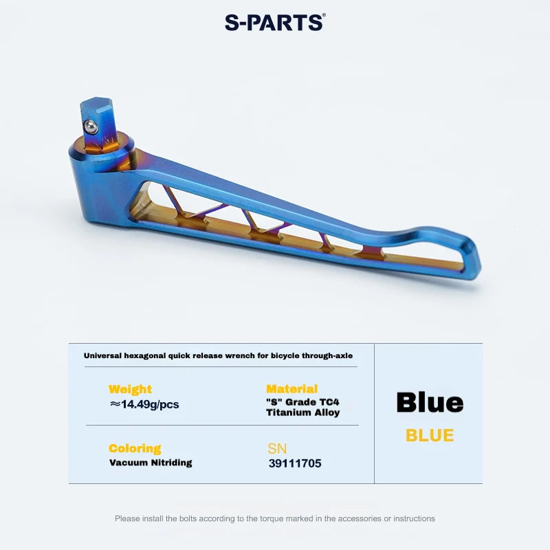 S-PARTS Titanium Thru Axle Set for Trek Madone Gen 7 / Émonda – Front & Rear — Titanium Thru-Axle Quick Release Lever / Blue