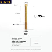 S-PARTS A3 M6 Titanium Bolts — 8–120mm — Gold — L95mm