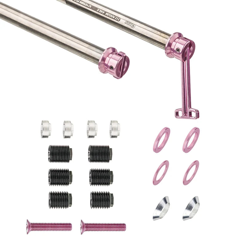 Ultralight Titanium Alloy Concealed Quick-Release Thru-Axle for Road — Pink