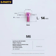 S-PARTS A3 M6 Umbrella Head Step Bolts — Purple — 36 Specifications — L14 D14 step screws D9 H3