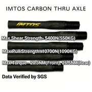 IMTOS 25–28g Ultra-Light Carbon Thru Axle for Road Bikes — P1.0 / P1.5 / P1.75 Universal