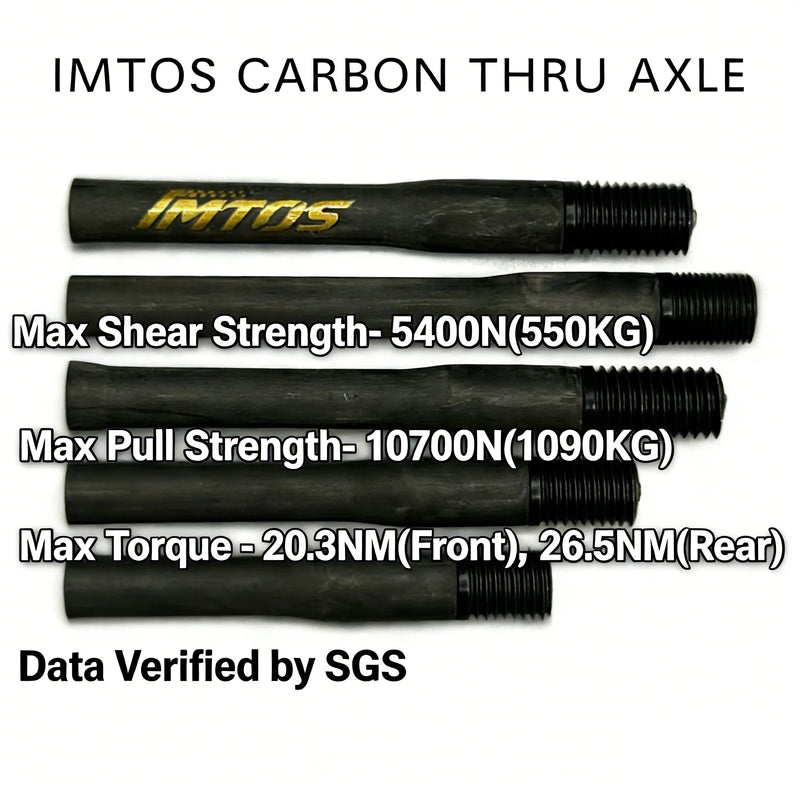 IMTOS 25–28g Ultra-Light Carbon Thru Axle for Road Bikes — P1.0 / P1.5 / P1.75 Universal