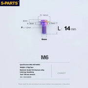 S-PARTS A3 M6 Umbrella Head Step Bolts — Candy — 36 Specifications — L14 D14 step screws D9 H3