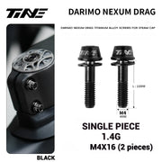 TiNE Titanium Alloy Screws for DARIMO Nexum Drag Integrated Handlebar – M4×16 Stem Bolts (8 Colors) — Black