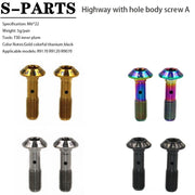 S-PARTS Titanium Derailleur Body Bolts — Shimano R9170 / R8070 / M9000 / M8100 — R9170 Series Road Long Body Screw A×2