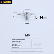 S-PARTS A3 M6 Umbrella Head Step Bolts — Titanium — 36 Specifications — L14 D15 step screws D8 H4