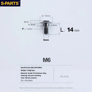 S-PARTS A3 M6 Umbrella Head Step Bolts — Black — 36 Specifications — L14 D15 step screws D8 H4