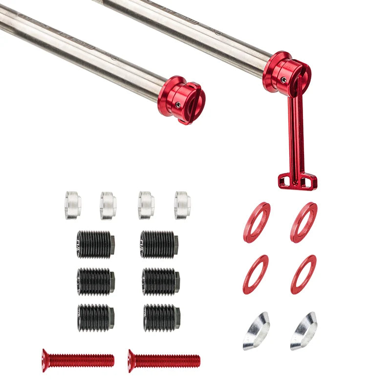 Ultralight Titanium Alloy Concealed Quick-Release Thru-Axle for Road — Red