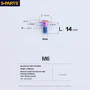 S-PARTS A3 M6 Umbrella Head Step Bolts — Candy — 36 Specifications — L14 D15 step screws D8 H4