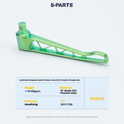 S-PARTS Titanium Thru Axle Set for Trek Madone Gen 7 / Émonda – Front & — Titanium Thru-Axle Quick Release Lever / Green