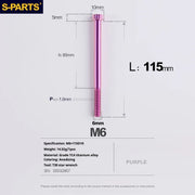 S-PARTS A3 M6 Titanium Bolts — 8–120mm — Purple — L115mm
