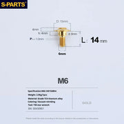 S-PARTS A3 M6 Umbrella Head Step Bolts — Gold — 36 Specifications — L14 D15 step screws D8 H4