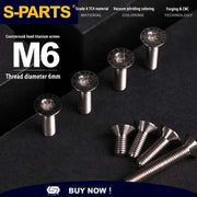 S-PARTS M6 Countersunk Titanium Bolts — 12–70mm — Road Bike