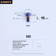 S-PARTS A3 M6 Umbrella Head Step Bolts — Blue — 36 Specifications — L15 D14 step screws D10 H4