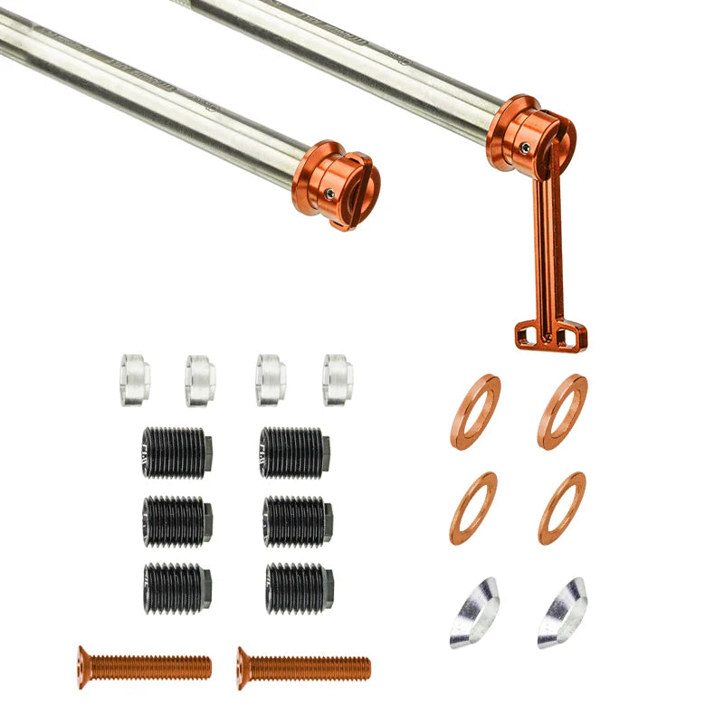 Ultralight Titanium Alloy Concealed Quick-Release Thru-Axle for Road — Orange