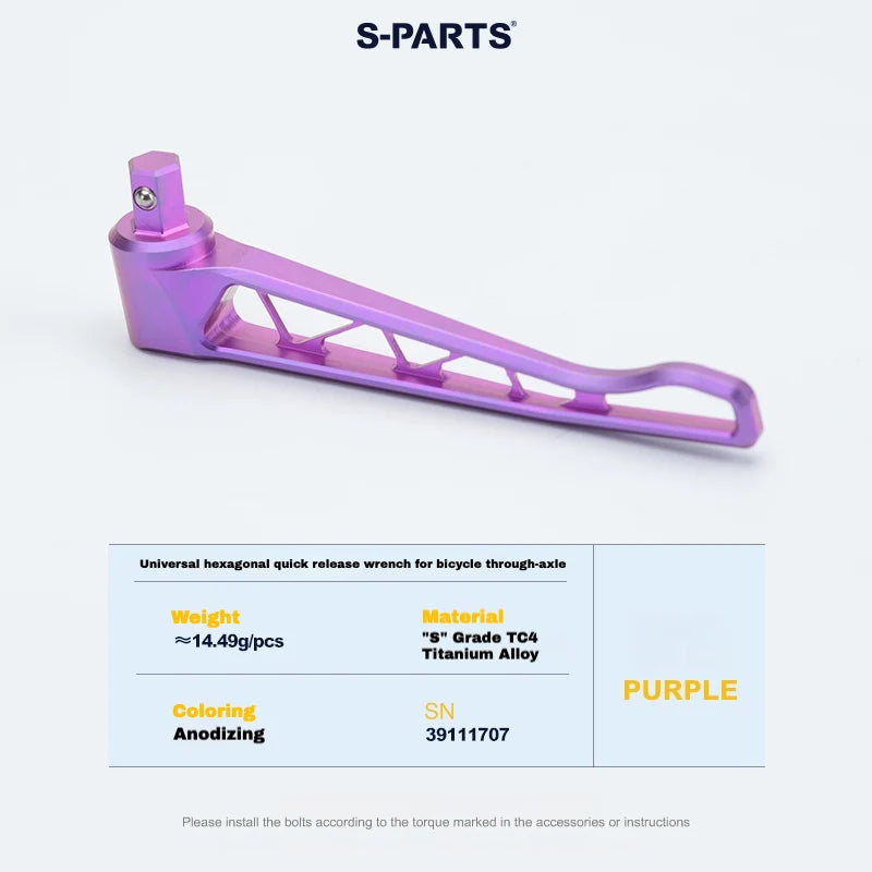 S-PARTS Titanium Thru Axle Set for Trek Madone Gen 7 / Émonda – Front & — Titanium Thru-Axle Quick Release Lever / Purple