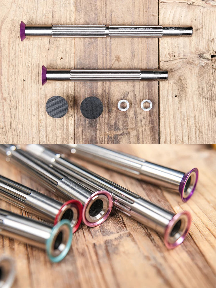 Ultra-Light 39g Titanium Thru Axle for Trek Madone Gen 8 — RSL SLR Gen 8 Aero-Compatible