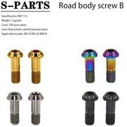 S-PARTS Titanium Derailleur Body Bolts — Shimano R9170 / R8070 / M9000 / M8100 — R9170 Series Road Short Body Screw B×2