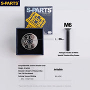 S-PARTS Titanium OD2 34.9 mm Laser Headset Cap — CNC Machined — Multiple Designs Available