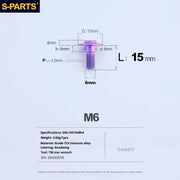 S-PARTS A3 M6 Umbrella Head Step Bolts — Candy — 36 Specifications — L15 D15 step screws D8 H4