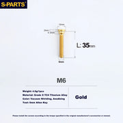 S-PARTS M6 Titanium Seatpost Clamp Bolt — Trek — L33 D12 / L35 D10 — M6 L35 D10 / Gold
