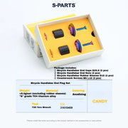 S-PARTS Titanium Expanding Bar End Plug Set — Titanium Bar End Plug Set – Candy