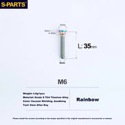 S-PARTS M6 Titanium Seatpost Clamp Bolt — Trek — L33 D12 / L35 D10 — M6 L35 D10 / Rainbow