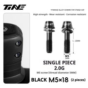 TiNE Titanium Stem Bolts M5×18 (Pair of 2) — CNC Bolts for Stems & Integrated Handlebars — Black