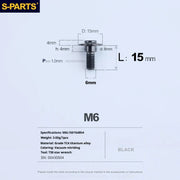 S-PARTS A3 M6 Umbrella Head Step Bolts — Black — 36 Specifications — L15 D15 step screws D8 H4