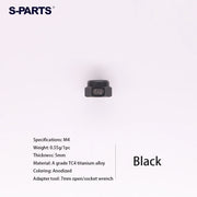S-PARTS Titanium Self-Locking Flange Nuts — M4 / M5 / M6 / M8 / M10 / M12 — Black