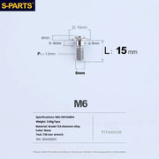 S-PARTS A3 M6 Umbrella Head Step Bolts — Titanium — 36 Specifications — L15 D15 step screws D8 H4
