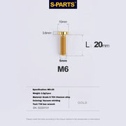 S-PARTS M6 Titanium Seatpost Wedge Bolt — Specialized SL6 / SL7 / SL8 / SL9 / Venge — Gold / M6X20