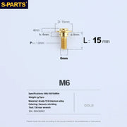 S-PARTS A3 M6 Umbrella Head Step Bolts — Gold — 36 Specifications — L15 D15 step screws D8 H4
