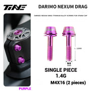 TiNE Titanium Alloy Screws for DARIMO Nexum Drag Integrated Handlebar – M4×16 Stem Bolts (8 Colors) — Purple