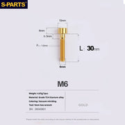 S-PARTS M6 Titanium Stem & Caliper Bolts — 30–70mm — 5mm Hex — L30mm / Gold