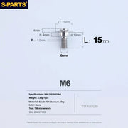 S-PARTS A3 M6 Umbrella Head Step Bolts — Titanium — 36 Specifications — L15 D15 step screws D10 H4