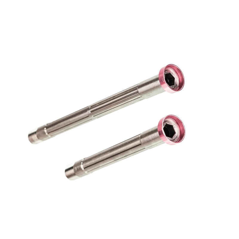 Chaser Ultralight Titanium Thru Axle Set — For SEKA Spear & Exceed Road Bikes (34g) — Spear Compatible / Pink