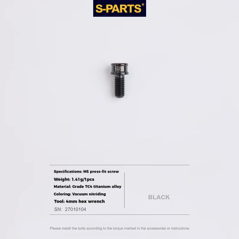 S-PARTS Titanium Cable Tension Bolts — M5/M6 — Derailleur & Brake