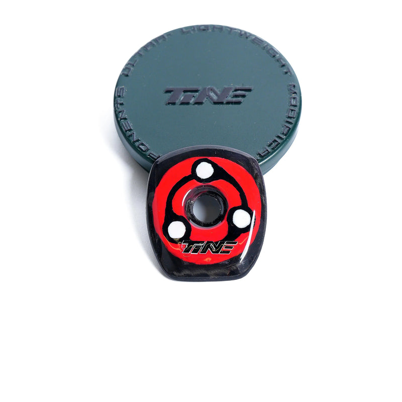 TiNE Carbon Fiber ROVAL Headset Cap — Hand-Painted Designs — Sharingan