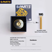 S-PARTS Titanium OD2 34.9 mm Laser Headset Cap — CNC Machined — Multiple Designs Available — Ouroboros (Set) Gold